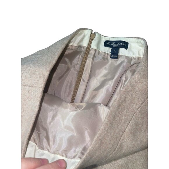 J CREW Women's Size 0 Pencil Skirt in Double-Serge Wool Blend Beige/Tan - Picture 9 of 11